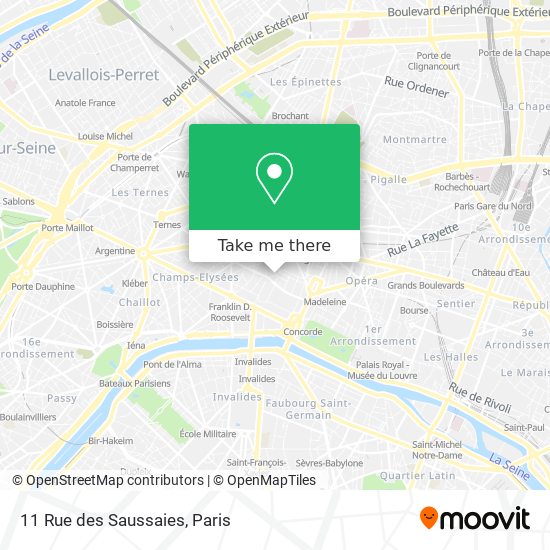 Mapa 11 Rue des Saussaies
