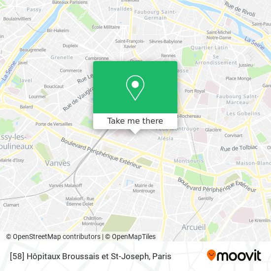 Mapa [58] Hôpitaux Broussais et St-Joseph