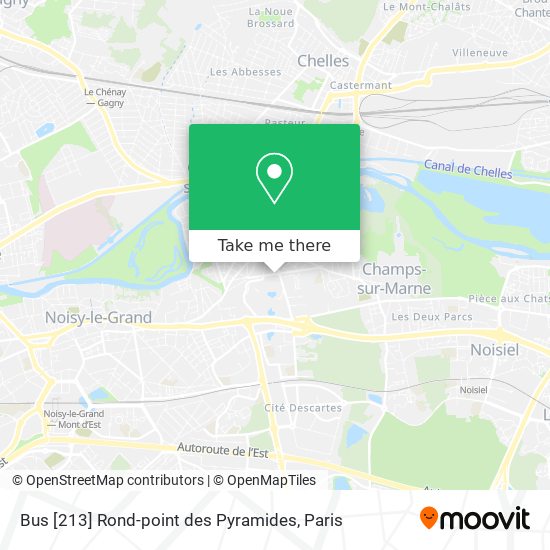 Mapa Bus [213] Rond-point des Pyramides