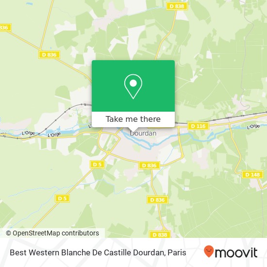 Best Western Blanche De Castille Dourdan map