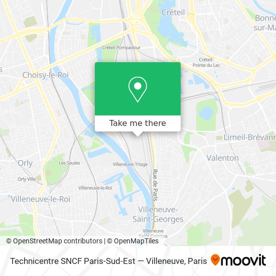 Mapa Technicentre SNCF Paris-Sud-Est — Villeneuve