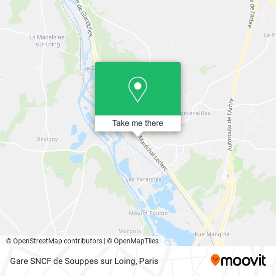 Gare SNCF de Souppes sur Loing map