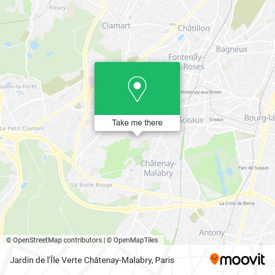 Jardin de l'Île Verte Châtenay-Malabry map