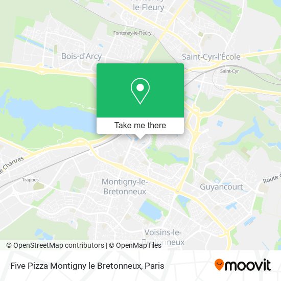 Five Pizza Montigny le Bretonneux map