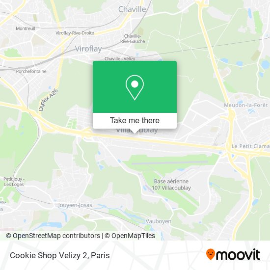 Mapa Cookie Shop Velizy 2