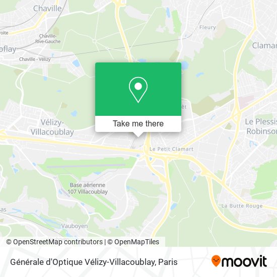 Mapa Générale d'Optique Vélizy-Villacoublay