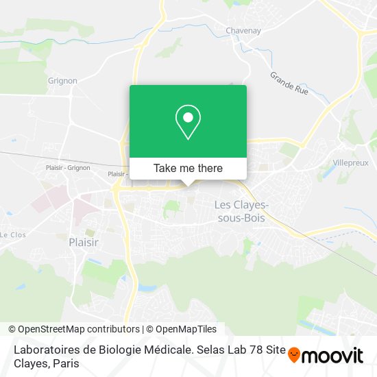 Laboratoires de Biologie Médicale. Selas Lab 78 Site Clayes map