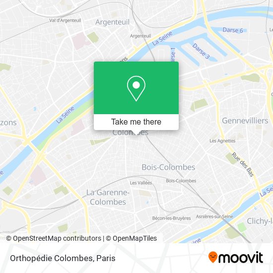 Orthopédie Colombes map