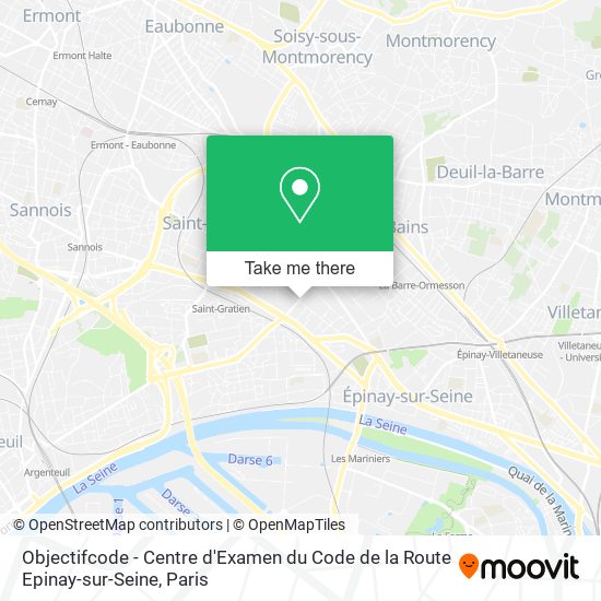 Mapa Objectifcode - Centre d'Examen du Code de la Route Epinay-sur-Seine
