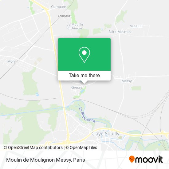 Mapa Moulin de Moulignon Messy