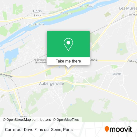Mapa Carrefour Drive Flins sur Seine