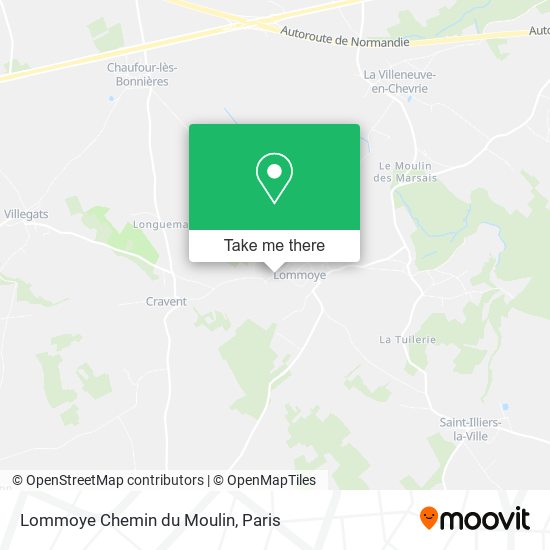 Mapa Lommoye Chemin du Moulin