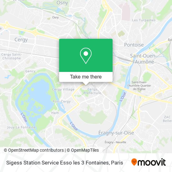 Mapa Sigess Station Service Esso les 3 Fontaines