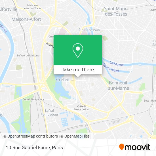 Mapa 10 Rue Gabriel Fauré