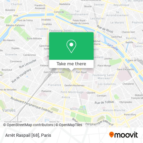 Arrêt Raspail [68] map