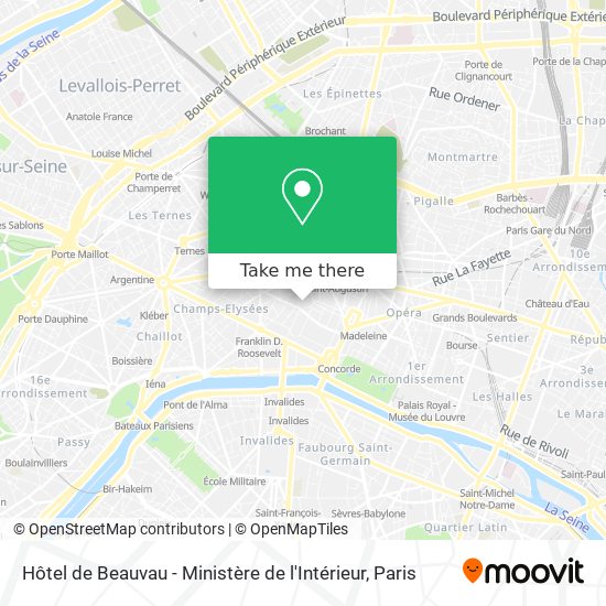Hôtel de Beauvau - Ministère de l'Intérieur map