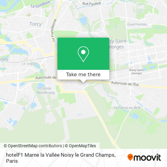 Mapa hotelF1 Marne la Vallée Noisy le Grand Champs