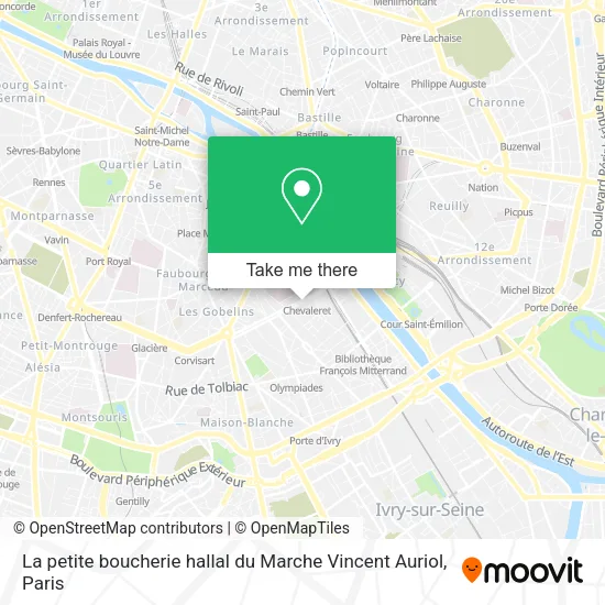 Mapa La petite boucherie hallal du Marche Vincent Auriol