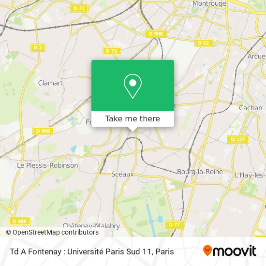 Td A Fontenay : Université Paris Sud 11 map