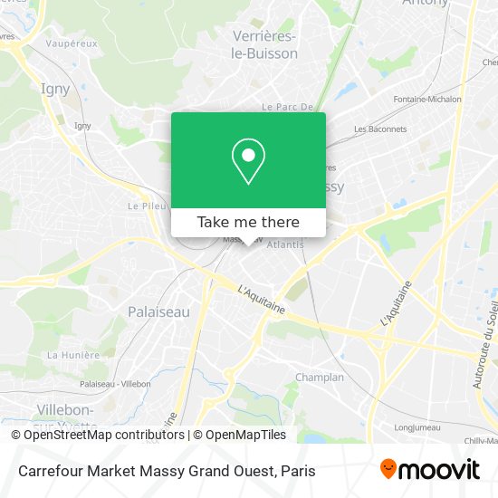 Carrefour Market Massy Grand Ouest map