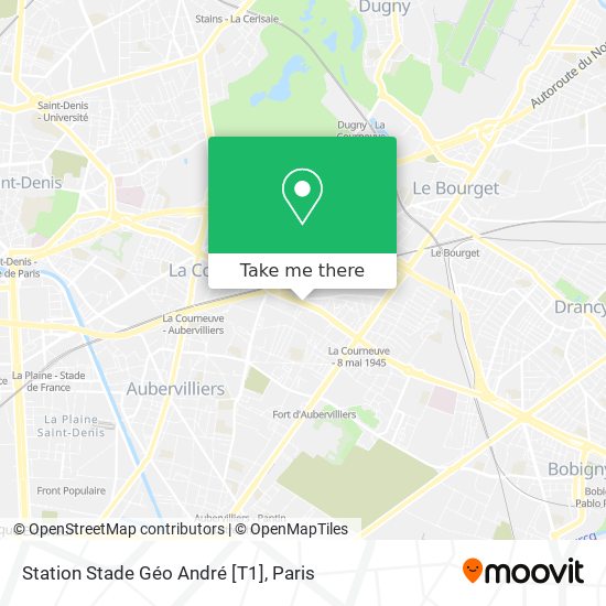 Station Stade Géo André [T1] map