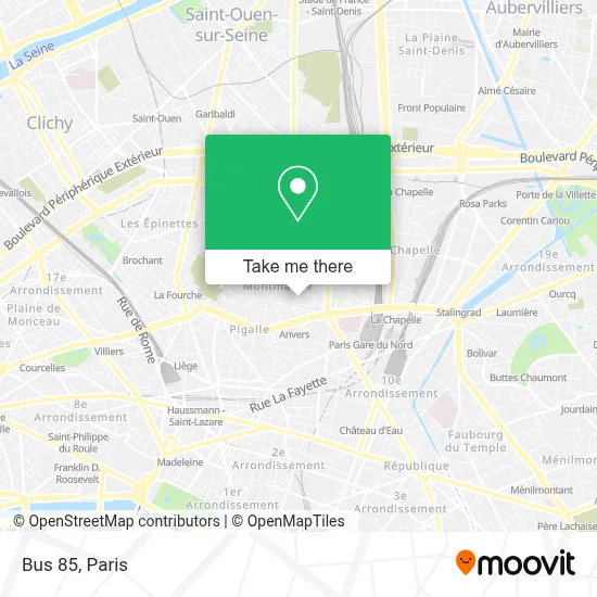 Bus 85 map