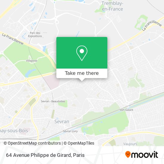 Mapa 64 Avenue Philippe de Girard