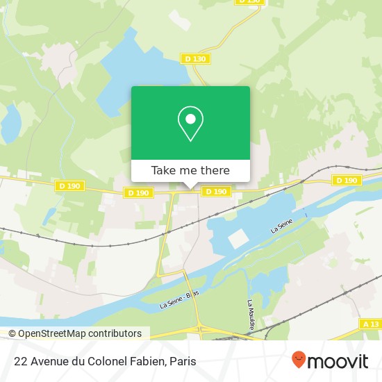 Mapa 22 Avenue du Colonel Fabien