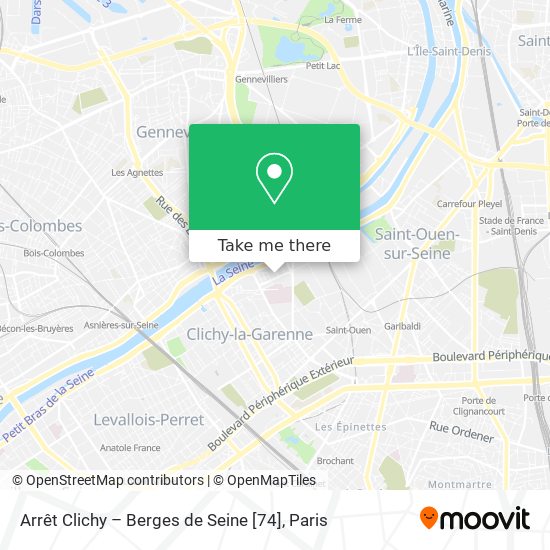 Mapa Arrêt Clichy – Berges de Seine [74]