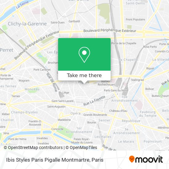 Mapa Ibis Styles Paris Pigalle Montmartre