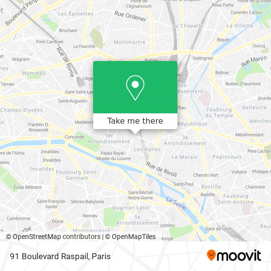 91 Boulevard Raspail map