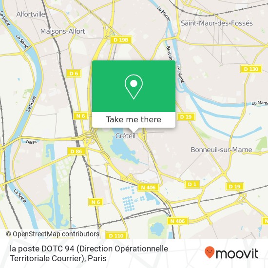 Mapa la poste DOTC 94 (Direction Opérationnelle Territoriale Courrier)