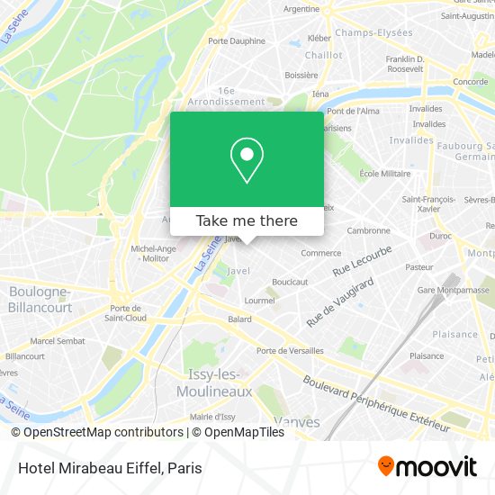 Mapa Hotel Mirabeau Eiffel