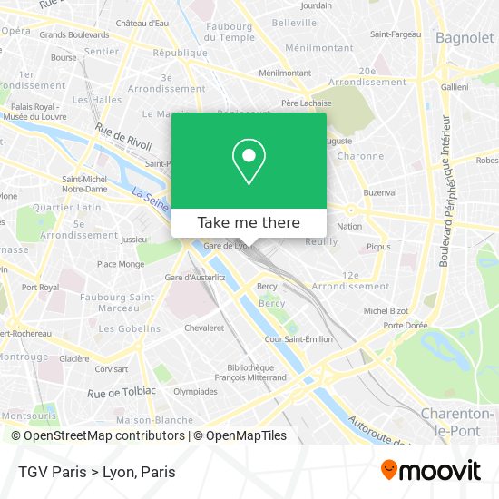 TGV Paris > Lyon map
