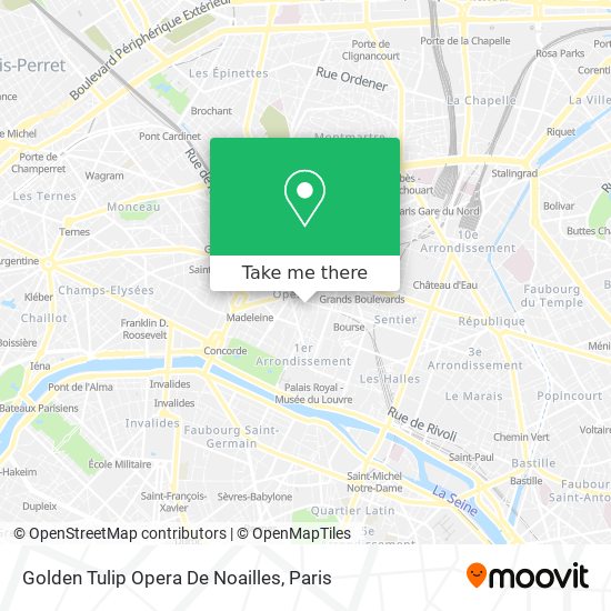 Mapa Golden Tulip Opera De Noailles