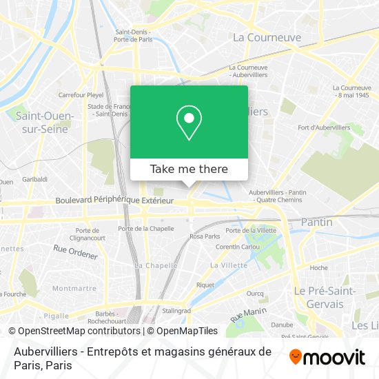 Aubervilliers - Entrepôts et magasins généraux de Paris map