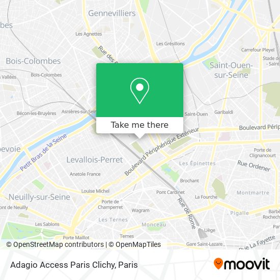 Adagio Access Paris Clichy map