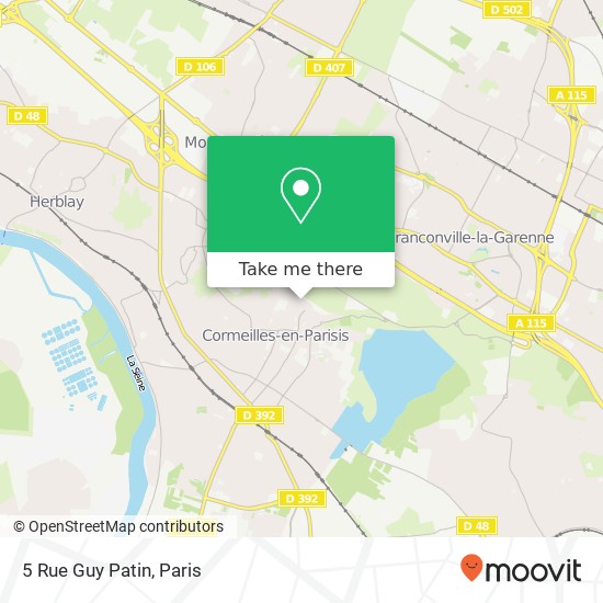 Mapa 5 Rue Guy Patin