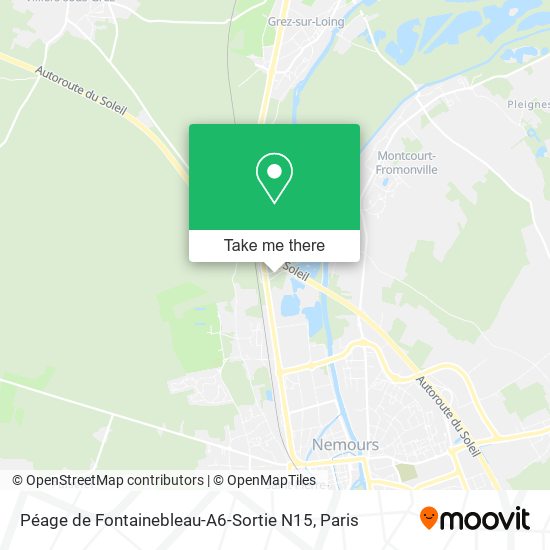 Mapa Péage de Fontainebleau-A6-Sortie N15