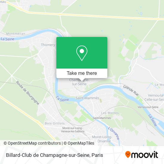 Mapa Billard-Club de Champagne-sur-Seine