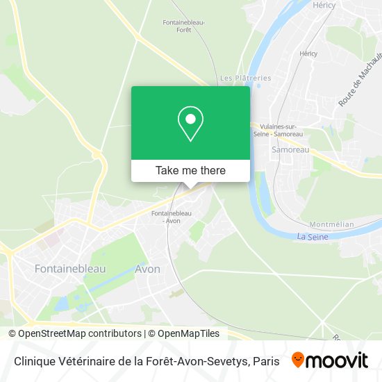 Mapa Clinique Vétérinaire de la Forêt-Avon-Sevetys