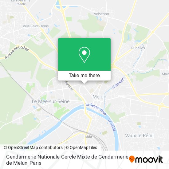 Mapa Gendarmerie Nationale-Cercle Mixte de Gendarmerie de Melun