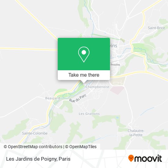 Mapa Les Jardins de Poigny