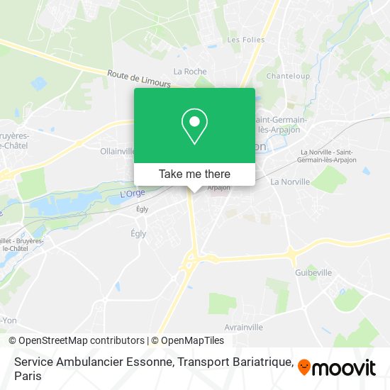 Mapa Service Ambulancier Essonne, Transport Bariatrique
