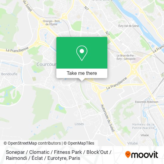 Sonepar / Clomatic / Fitness Park / Block'Out / Raimondi / Éclat / Eurotyre map