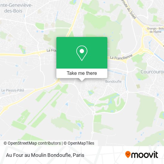 Au Four au Moulin Bondoufle map