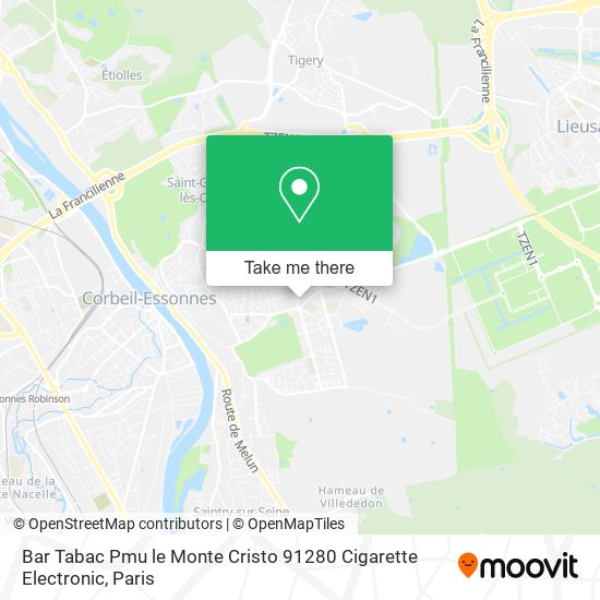 Bar Tabac Pmu le Monte Cristo 91280 Cigarette Electronic map