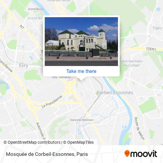 Mapa Mosquée de Corbeil-Essonnes