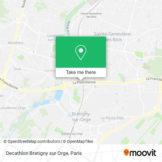 Mapa Decathlon Bretigny sur Orge