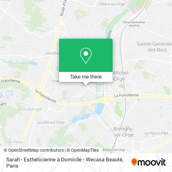 Sarah - Esthéticienne à Domicile - Wecasa Beauté map